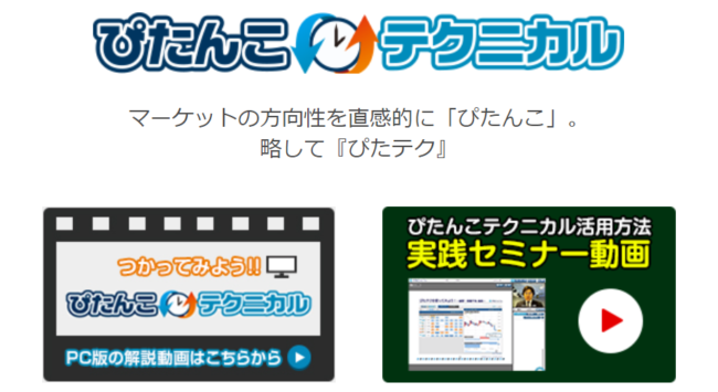 ぴたんこテクニカルで相場状況を直感的に把握できる